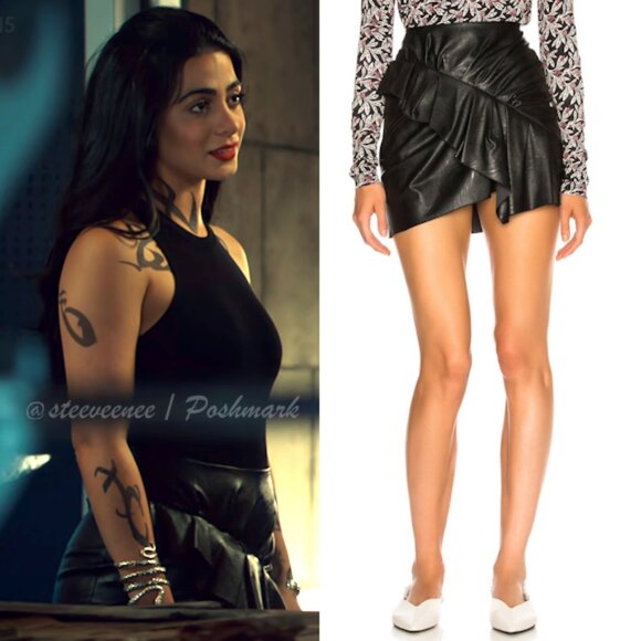 Isabel Marant Etoile Zeist Faux Leather Mini Skirt ASO Isabelle Lightwood - Picture 1 of 14